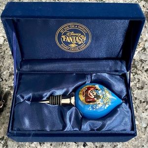 Disney Cruise Line Fantasy glass blown INAUGURAL SALING Wine stopper Ne’Qwa